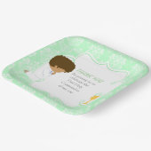 Eerste Communistische Afrikaanse Groene Damask Papieren Bordje (Gebogen)