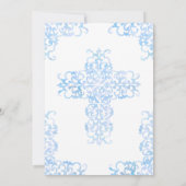 Eerste Communistische Cross Blue Damask Christelij Kaart (Achterkant)
