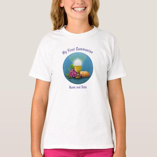 Eerste communistische gift Girls boys Eucharist ge T-shirt (Voorkant)