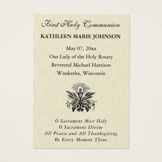 Eerste communistische katholieke herinnering Heili Visitekaartje (Achterkant)