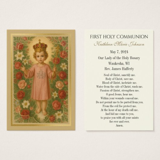 Eerste communistische katholieke herinnering Heili Visitekaartje (Voorkant /achterkant)