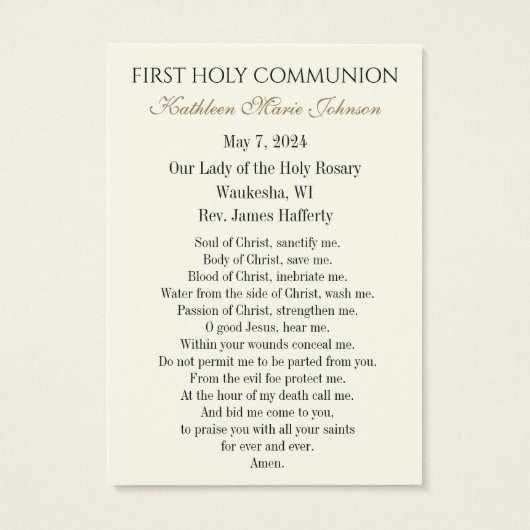 Eerste communistische katholieke herinnering Heili Visitekaartje (Achterkant)