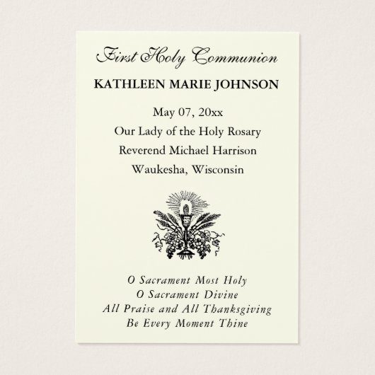 Eerste communistische katholieke herinnering Heili Visitekaartje (Achterkant)