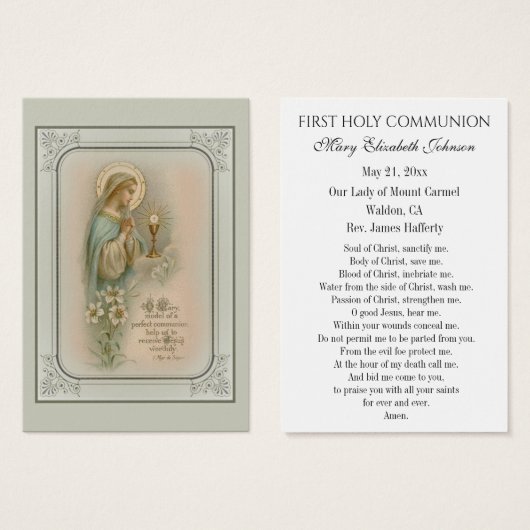 Eerste communistische katholieke herinnering Heili Visitekaartje (Voorkant /achterkant)