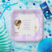 Eerste communistische Paarse Damask Papieren Bordje (Feest)