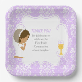 Eerste communistische Paarse Damask Papieren Bordje