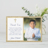 Eerste communistische Religieuze Goudkruisjongen Bedankkaart (Staand voorkant)