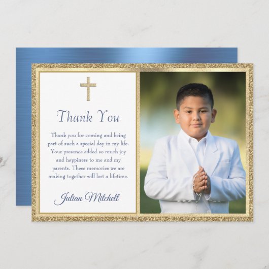 Eerste communistische Religieuze Goudkruisjongen Bedankkaart (Voorkant / Achterkant)