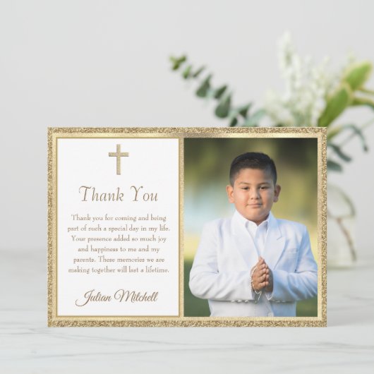 Eerste Communistische Religieuze Goudkruisjongen D Bedankkaart (Staand voorkant)