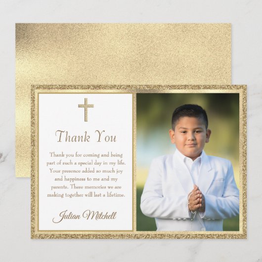 Eerste Communistische Religieuze Goudkruisjongen D Bedankkaart (Voorkant / Achterkant)