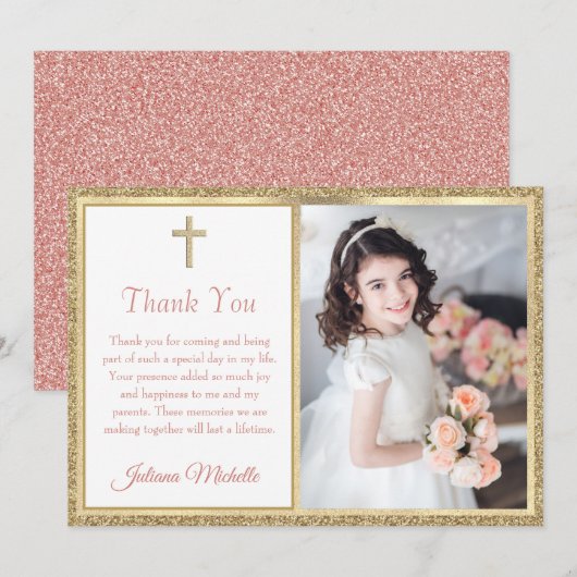 Eerste communistische religieuze goudmeisjes bedankkaart (Voorkant / Achterkant)