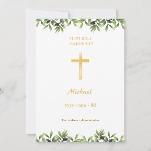 Eerste communon - Oliviers Kaart (Voorkant)