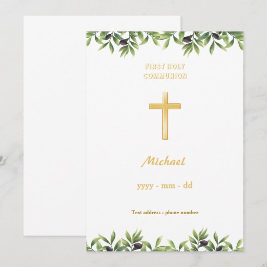 Eerste communon - Oliviers Kaart (Voorkant / Achterkant)