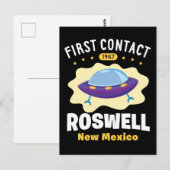 Eerste contactpersoon Roswell New Mexico Alien UFO Briefkaart (Voorkant / Achterkant)