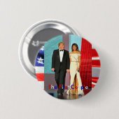 Eerste Couple Donald en Melania Trump Inauguration Ronde Button 5,7 Cm (Voorkant /achterkant)