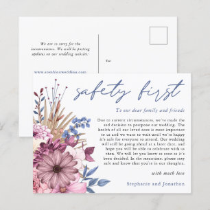 Eerste COVID-flora voor het uitstellen van een huw Aankondigingskaart