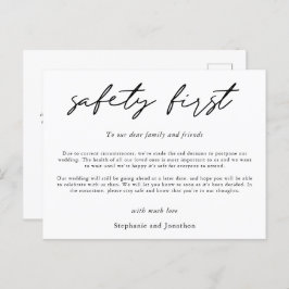 Eerste COVID-script voor het uitstellen van bruilo Aankondigingskaart