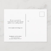 Eerste COVID-script voor het uitstellen van bruilo Aankondigingskaart (Achterkant)