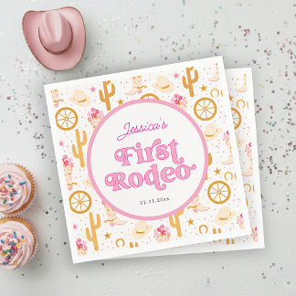 Eerste Cowgirl Roze 1e Verjaardagsfeest Servet