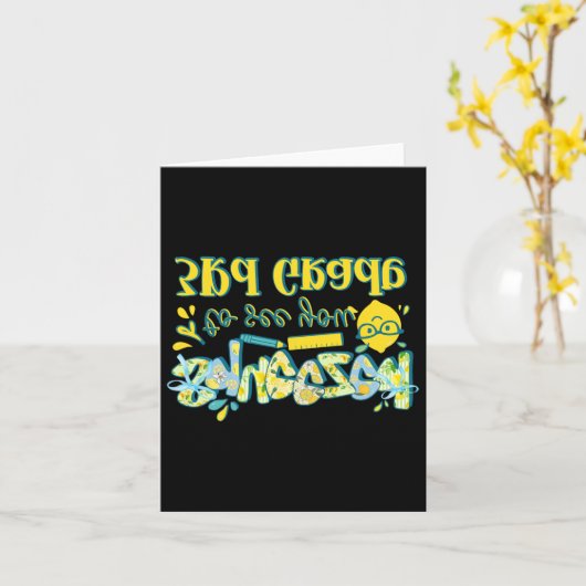 Eerste dag 3e klas leraar citroenkleurig klaslokaa kaart (Gele Bloem)