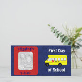 Eerste dag Aangepaste foto en datum van school Aankondiging (Staand voorkant)