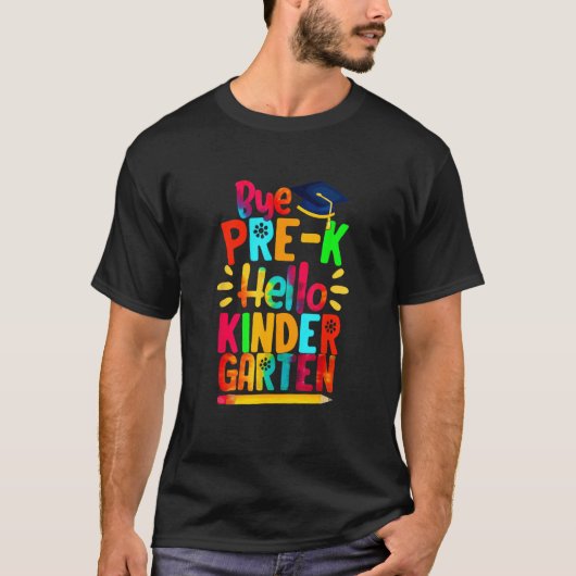 Eerste dag Afstuderen Hallo Bye Pre K T-shirt (Voorkant)