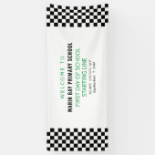 Eerste dag Beginlijn Welkom terug naar school Spandoek (Verticaal)