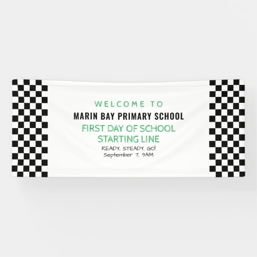 Eerste dag Beginlijn Welkom terug naar school Spandoek (Horizontaal)