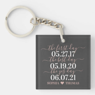 Eerste Dag Beste Dag Ja Dag Trouwdatum Accessoire Sleutelhanger