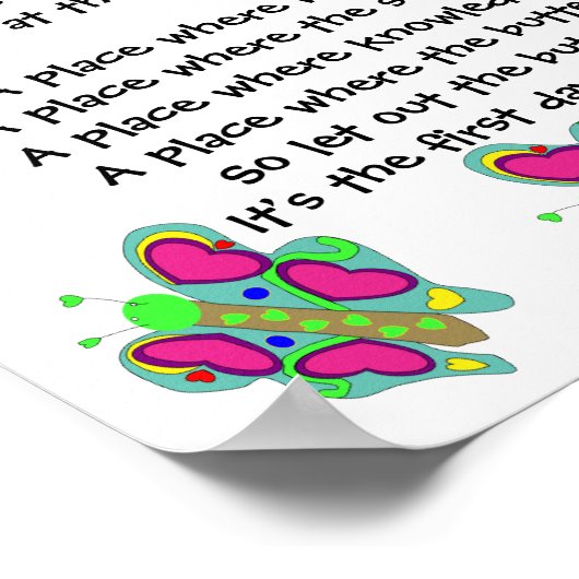 Eerste dag gedicht (16x12) Poster (Hoek)