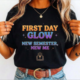 Eerste Dag Glow Nieuwe Semester Nieuwe Ik student Tri-Blend Shirt