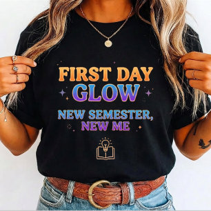 Eerste Dag Glow Nieuwe Semester Nieuwe Ik student  Tri-Blend Shirt