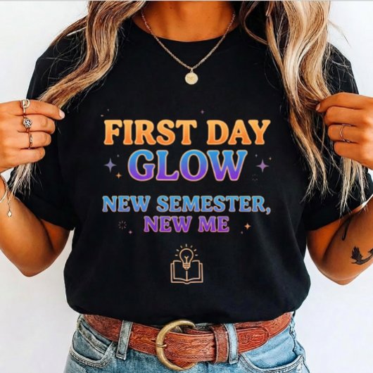 Eerste Dag Glow Nieuwe Semester Nieuwe Ik student Tri-Blend Shirt