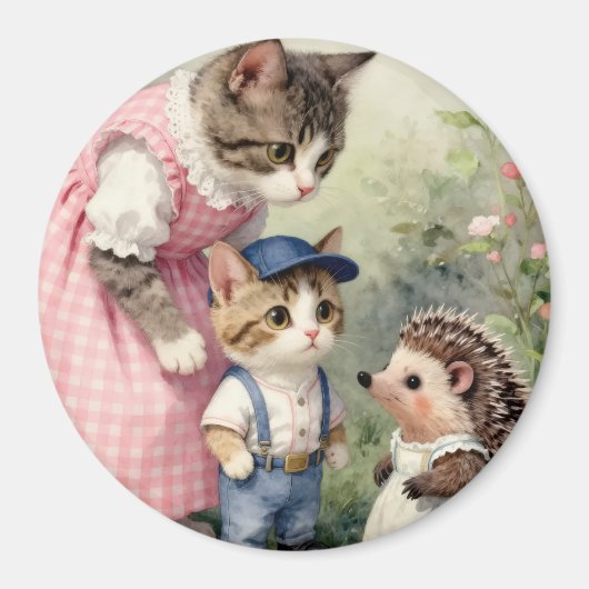 Eerste Dag Groeten – Kitten & Egel Magneet (Voorkant)