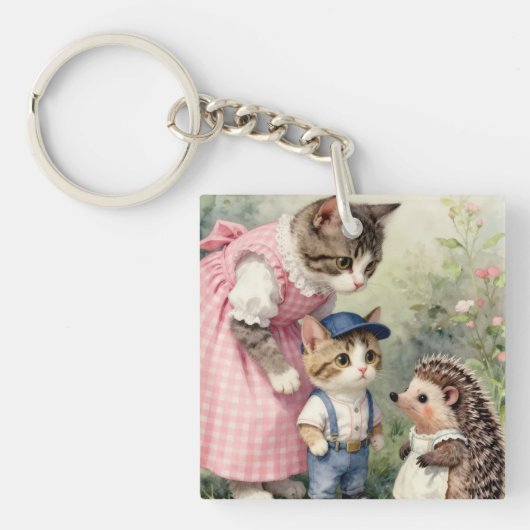 Eerste Dag Groeten – Kitten & Egel Sleutelhanger (voorkant)