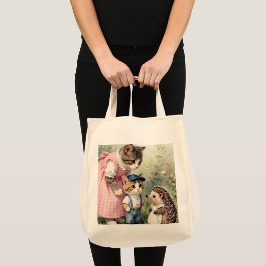 Eerste Dag Groeten – Kitten & Egel Tote Bag (Voorkant (product))