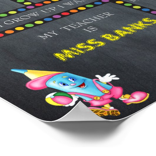 Eerste dag in Kindergarten BOY, klein, alkboar Poster (Hoek)