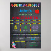 Eerste dag in Kindergarten BOY, klein, alkboar Poster (Voorkant)