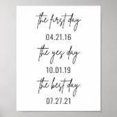 Eerste dag Ja Dag Poster op beste dag bruiloft (Voorkant)