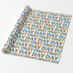 EERSTE DAG Jigzaag Alphabet Cadeaupapier