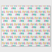 EERSTE DAG Kinder Bubble Alphabet Cadeaupapier (Vlak)