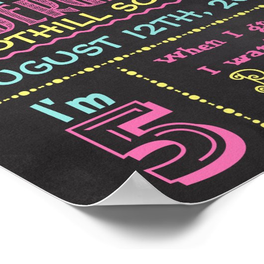 Eerste dag kleuterklas schoolbord poster (Hoek)