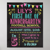 Eerste dag kleuterklas schoolbord poster (Voorkant)