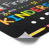 Eerste dag kleuterschool, schoolbord bord poster (Hoek)
