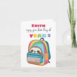 eerste dag nieuw schooljaar Zoon Dochter schattige Kaart
