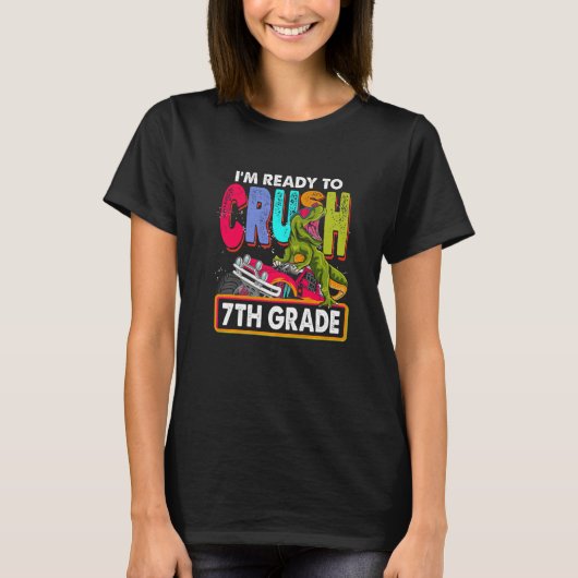 Eerste dag op school klaar om de 7e klas te kraken t-shirt (Voorkant)