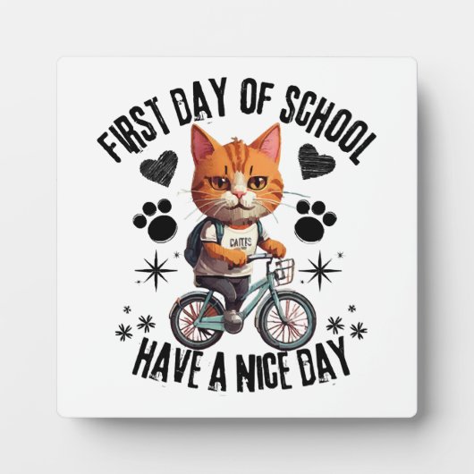 Eerste Dag Op School Prettige Dag Fotoplaat (Voorkant)