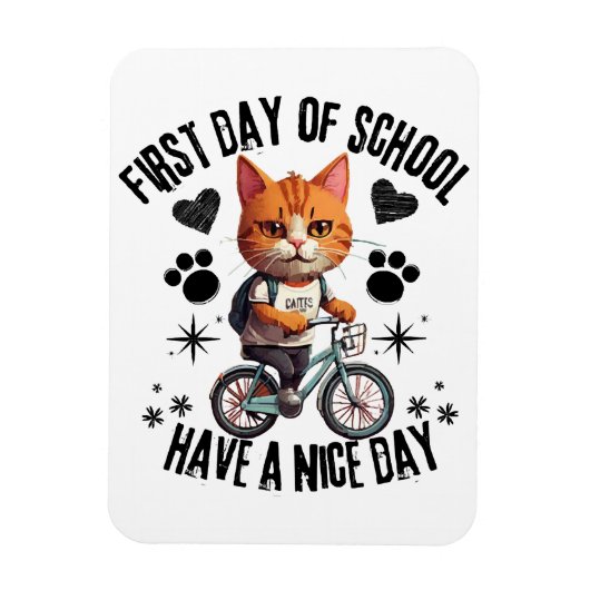 Eerste Dag Op School Prettige Dag Magneet (Verticaal)