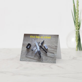 Eerste dag op schoolkaart feestdagen kaart