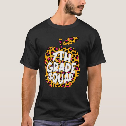 Eerste Dag School 7e klas Squad Leopard Back Scho T-shirt (Voorkant)